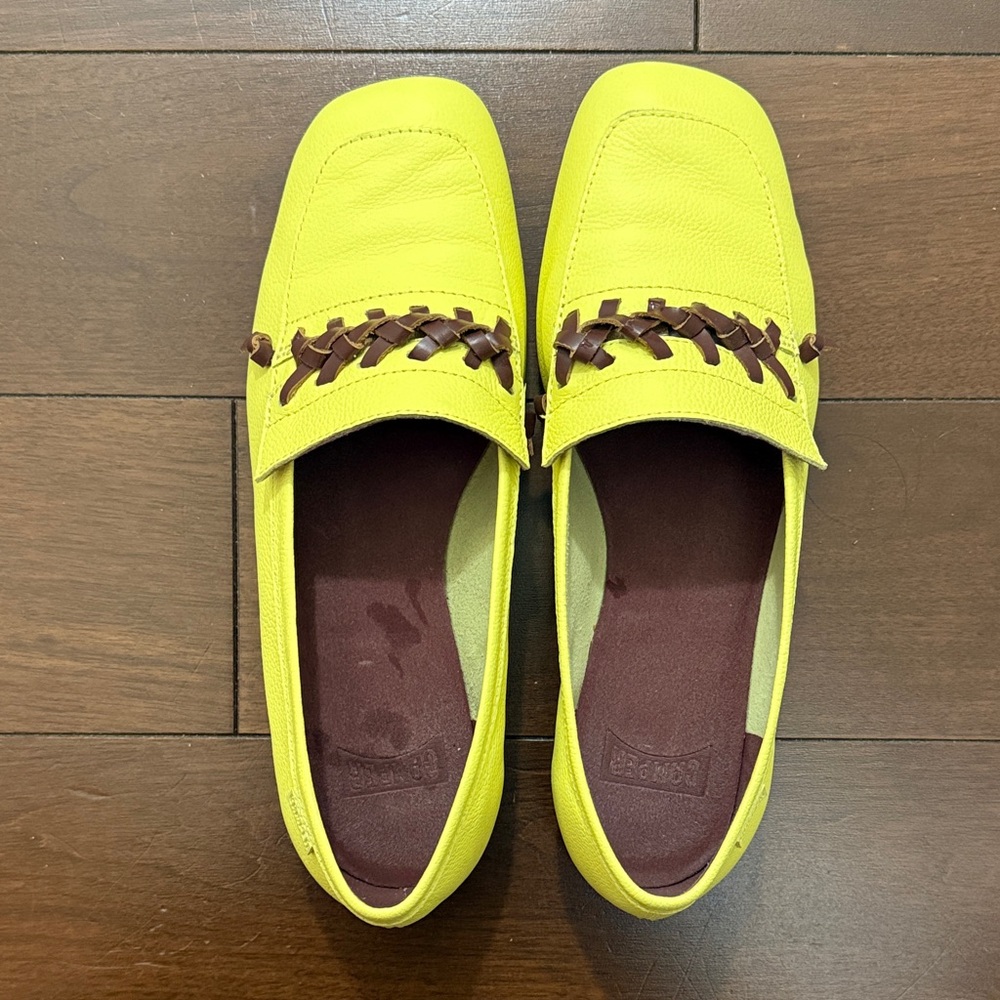 Camper Bright Yellow Leather Loafer